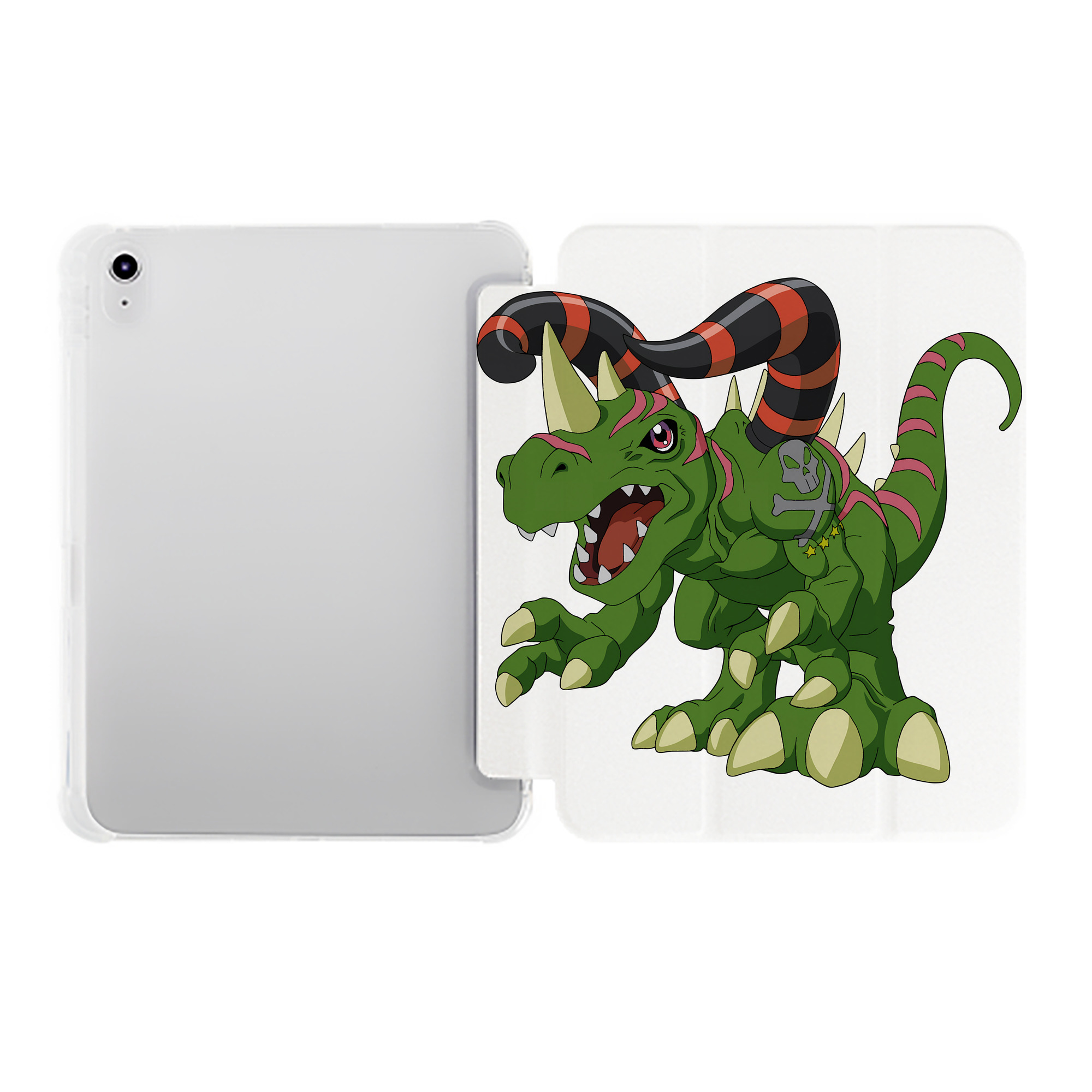 （画像用） Digimon デジタルモンスター/デジモン IPad ケース ペン収納付き 三つ折りスタンド PUレザー×シリコン 対応機種9.5/10.5/10.9インチ